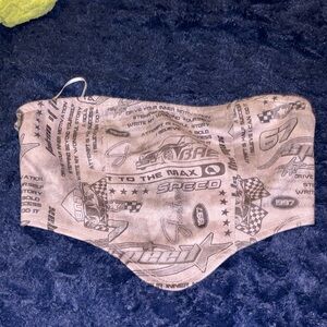 Car style Tube Top with zipper